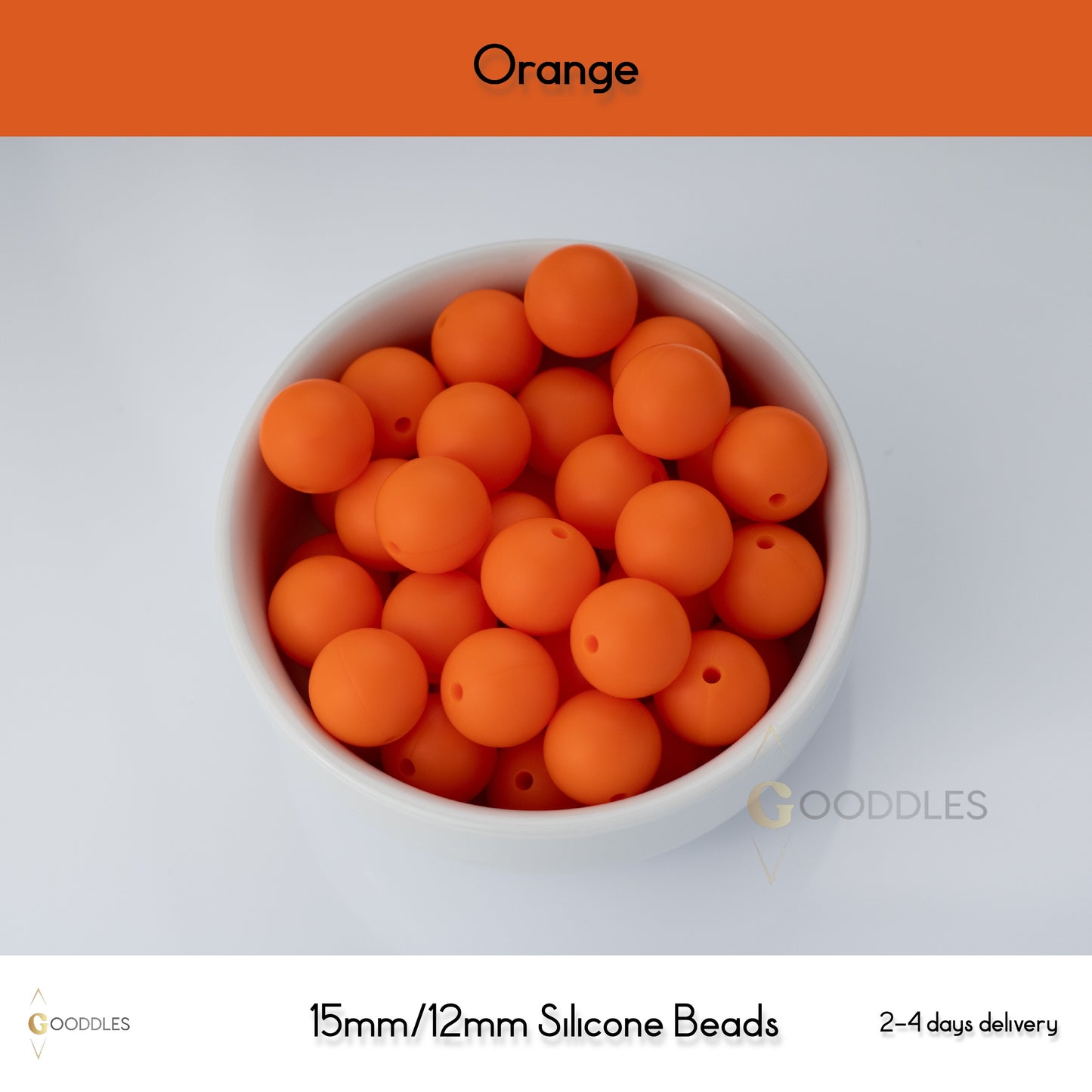 Orange Silicone Beads Round Silicone Beads