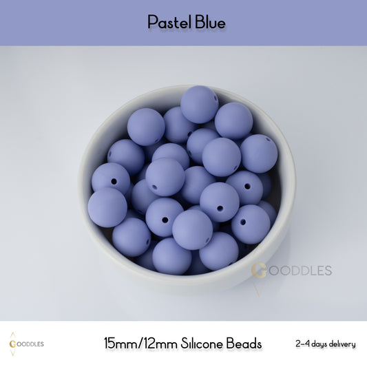 Pastel Blue Silicone Beads Round Silicone Beads