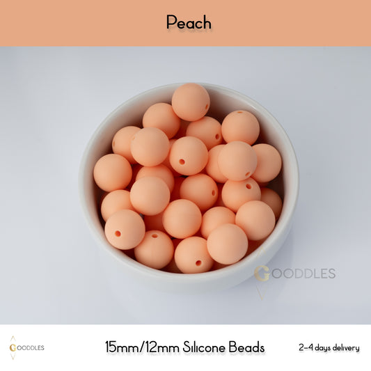 Peach Silicone Beads Round Silicone Beads