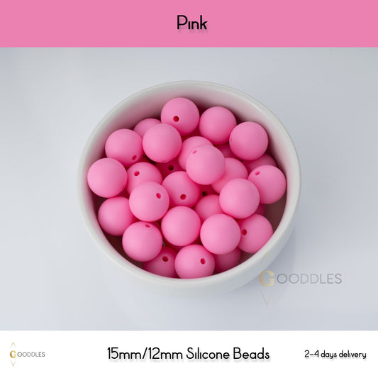 Pink Silicone Beads Round Silicone Beads