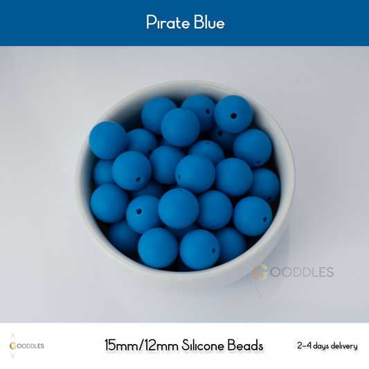 Pirate Blue Silicone Beads Round Silicone Beads