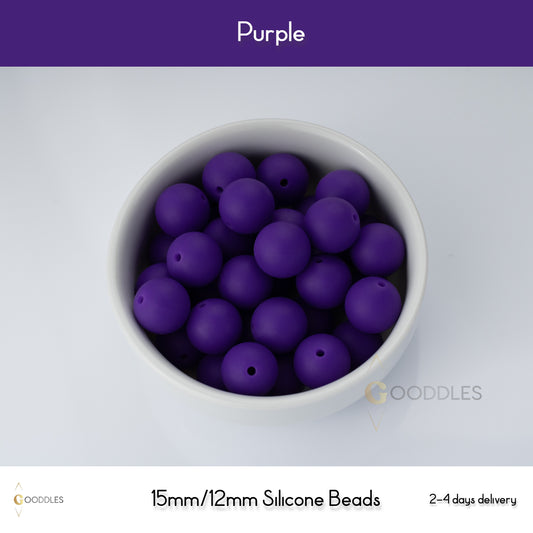 Purple Silicone Beads Round Silicone Beads