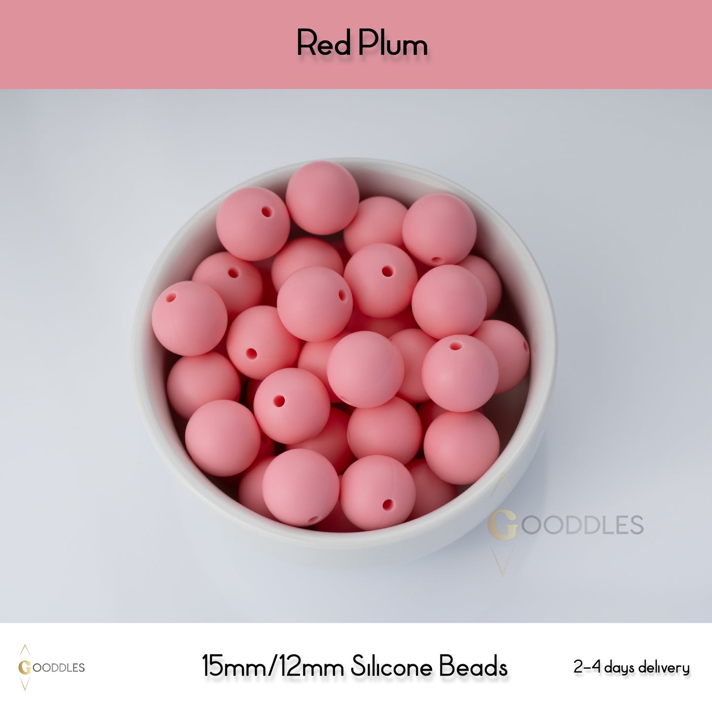 Red Plum Silicone Beads Round Silicone Beads