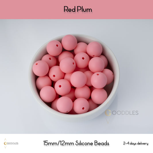 Red Plum Silicone Beads Round Silicone Beads