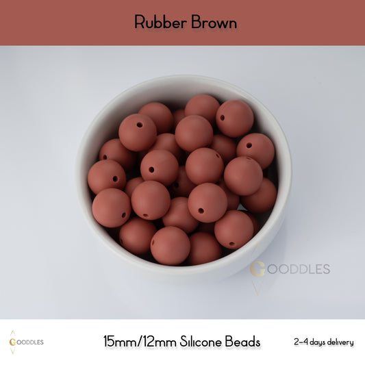 Rubber Brown Silicone Beads Round Silicone Beads