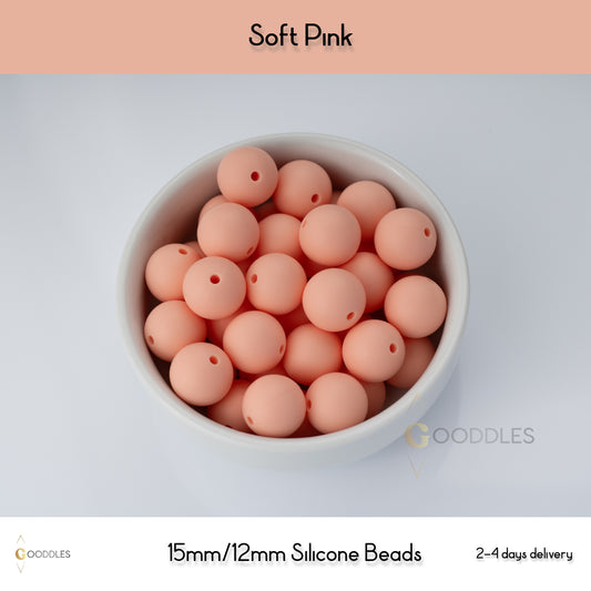 Soft Pink Silicone Beads Round Silicone Beads