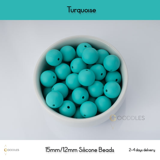 Turquoise Silicone Beads Round Silicone Beads