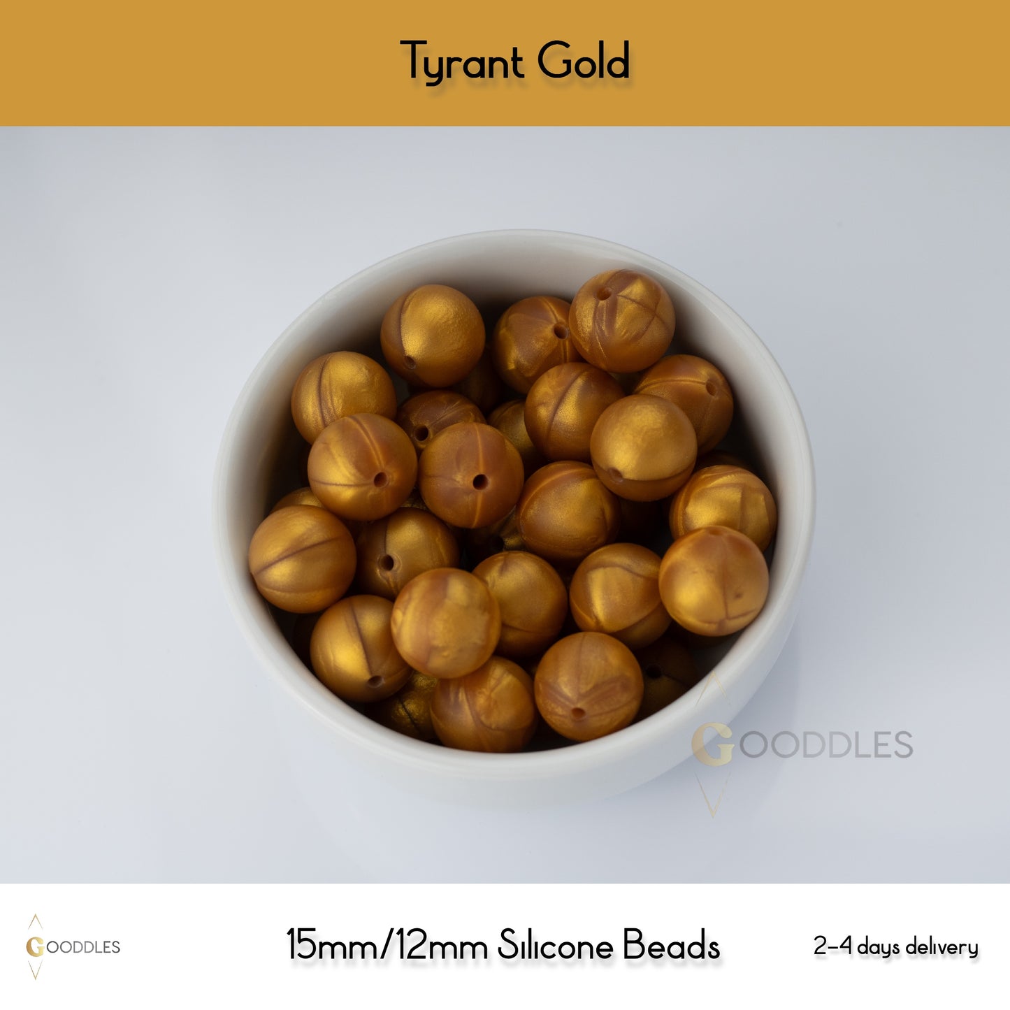 Tyrant Gold Silicone Beads Round Silicone Beads