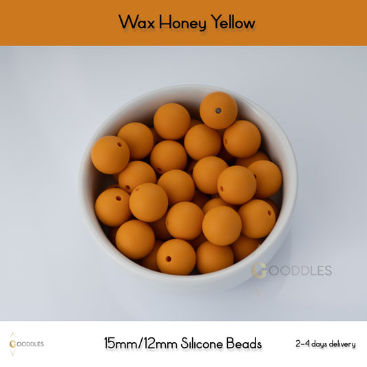 Wax Honey Yellow Silicone Beads Round Silicone Beads