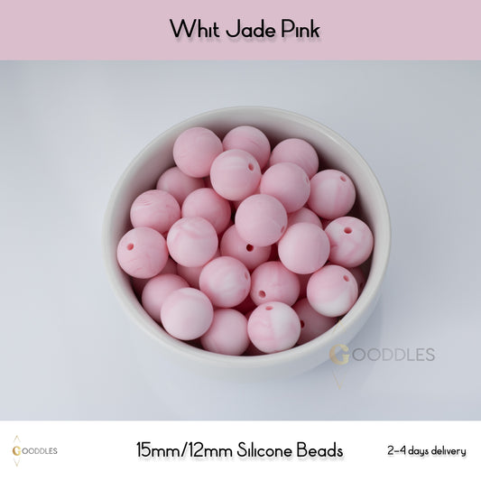 Whit Jade Pink Silicone Beads Round Silicone Beads