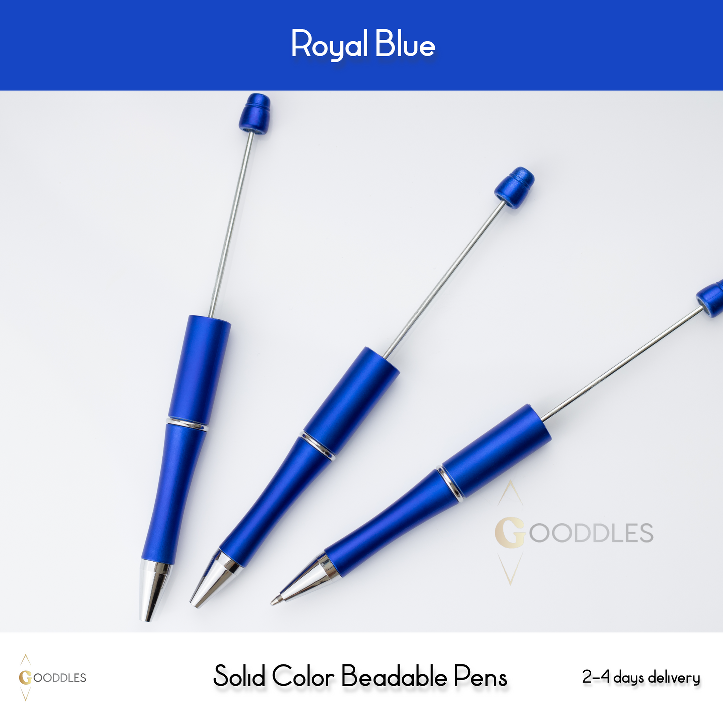 Royal Blue Solid Color Beadable Pens