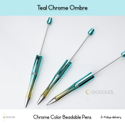 Teal Chrome Ombre Pens