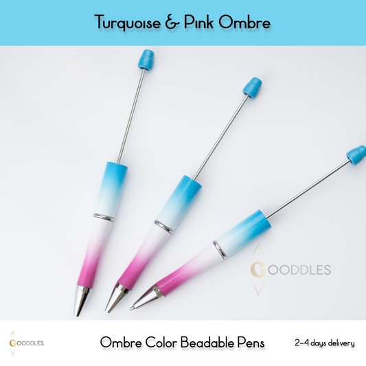 Turquoise & Pink Ombre Pens